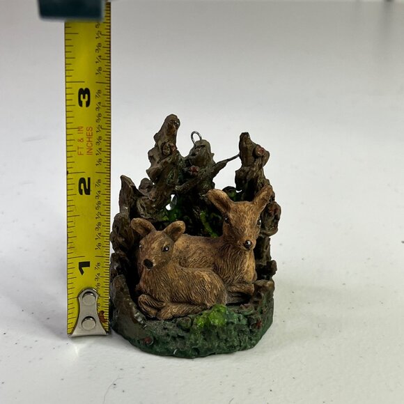 Silvestri Deer Christmas Ornament Fawn and Doe With Forest Design - Picture 3 of 10